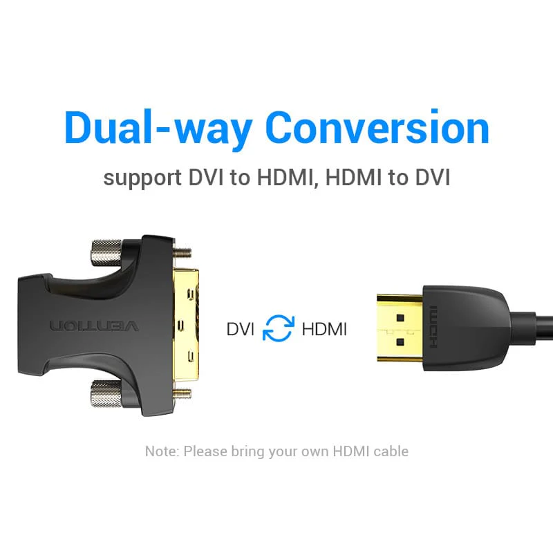 VENTION ECDB0 DVI(24+1) Male to HDMI Female Adapter Black